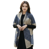 Kaschmirschal 185x65 Damen klassisch Beige Blau S25